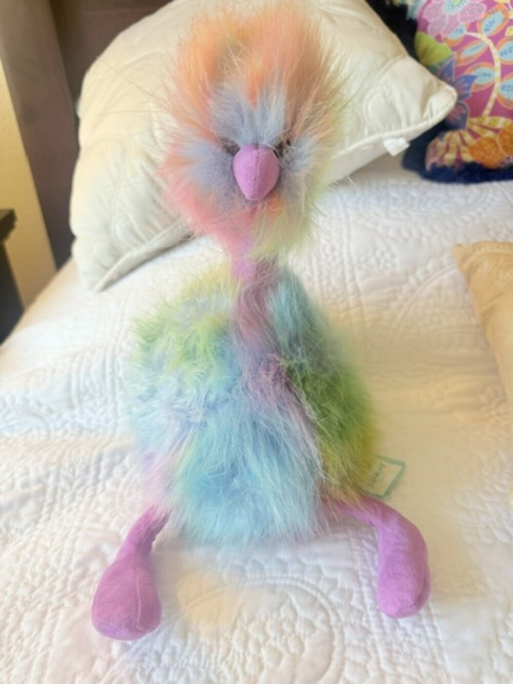 jellycat medium rainbow pom pom retired Ostrich Plush Bird Toy